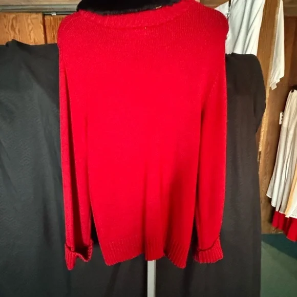 Charter Club Women's Red and Black Cardigan Sweater - Picture 6 of 9